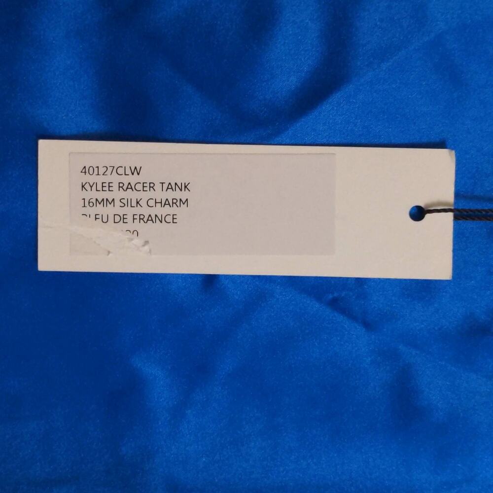 L'Agence Womens Kylee Camisole Cami Tank Top Blue Silk Charmeuse V Neck XS New - Picture 6 of 7